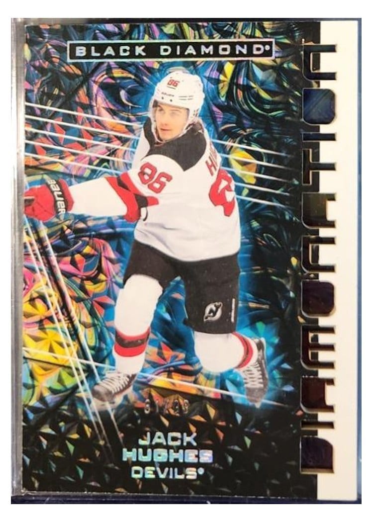 2025-26 Upper Deck Black Diamond Diamonation Jack Hughes #DN-JH card