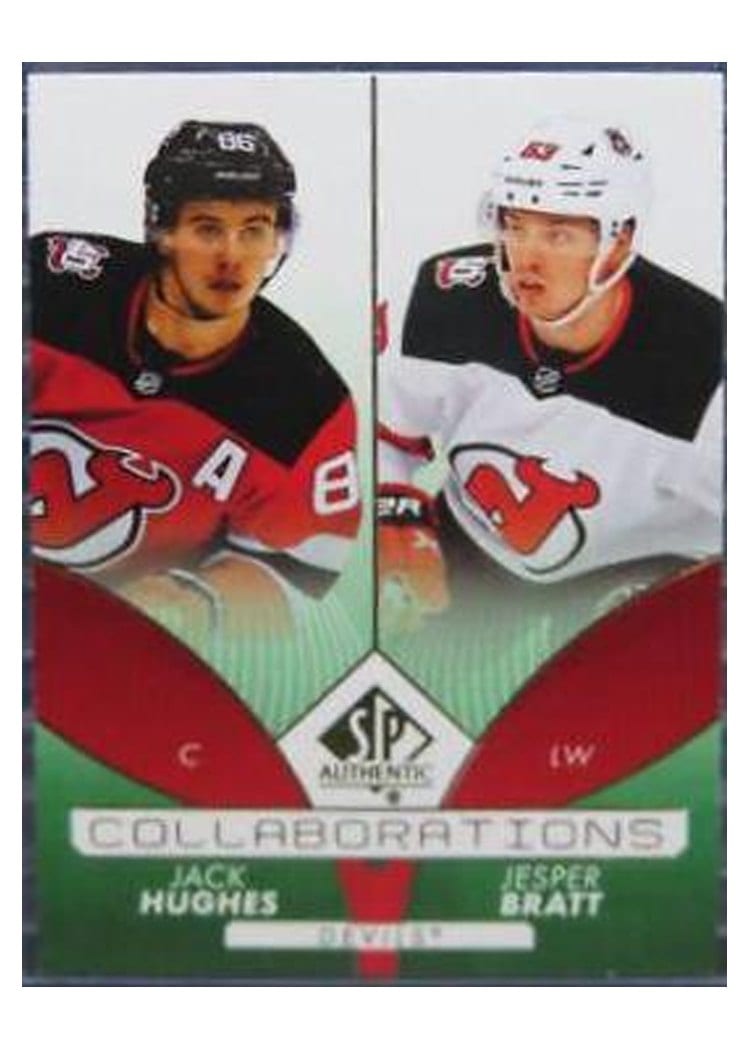 2022-23 SP Authentic Collaborations Jack Hughes/Jesper Bratt #C-6 card