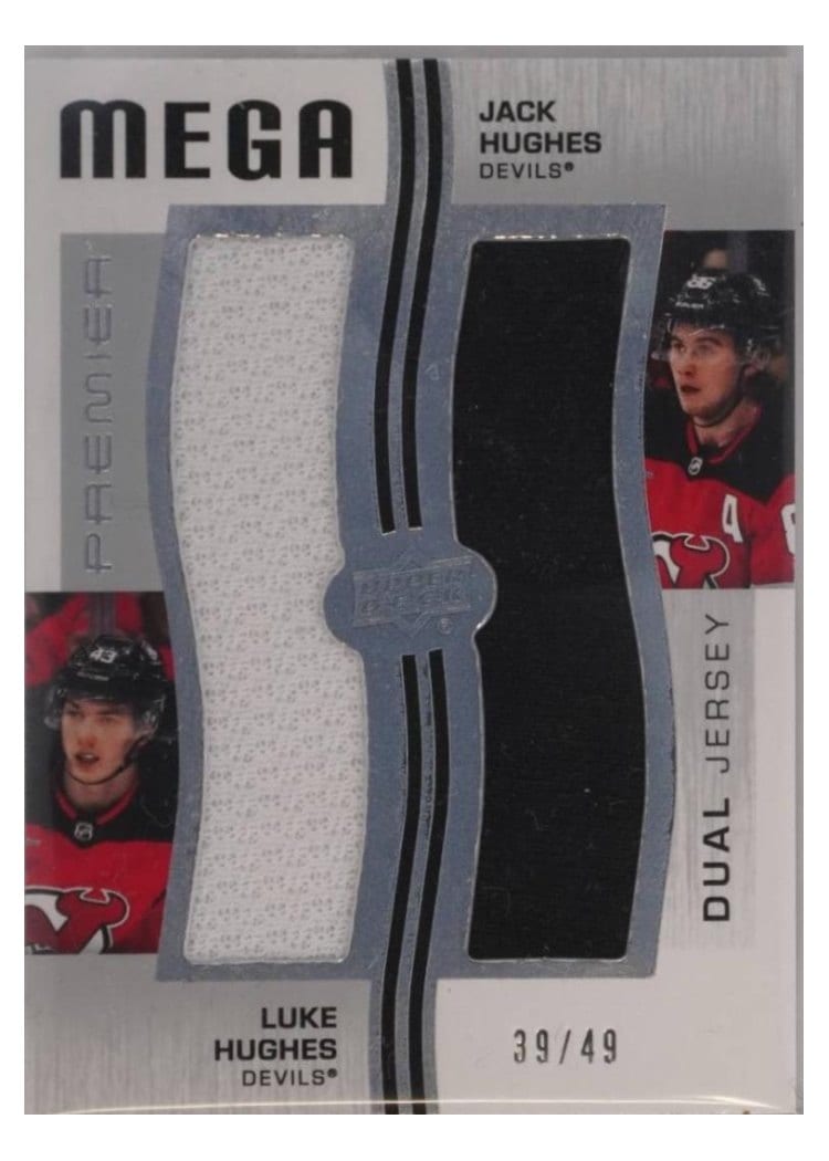 2023-24 Upper Deck Premier Premier Mega Jersey Duos Jack Hughes/Luke Hughes #PM2-HH