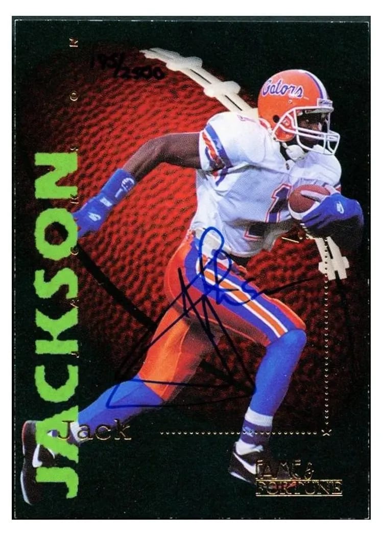 1995 Sports Heroes Fame & Fortune Signature Rookies Jack Jackson #72 card