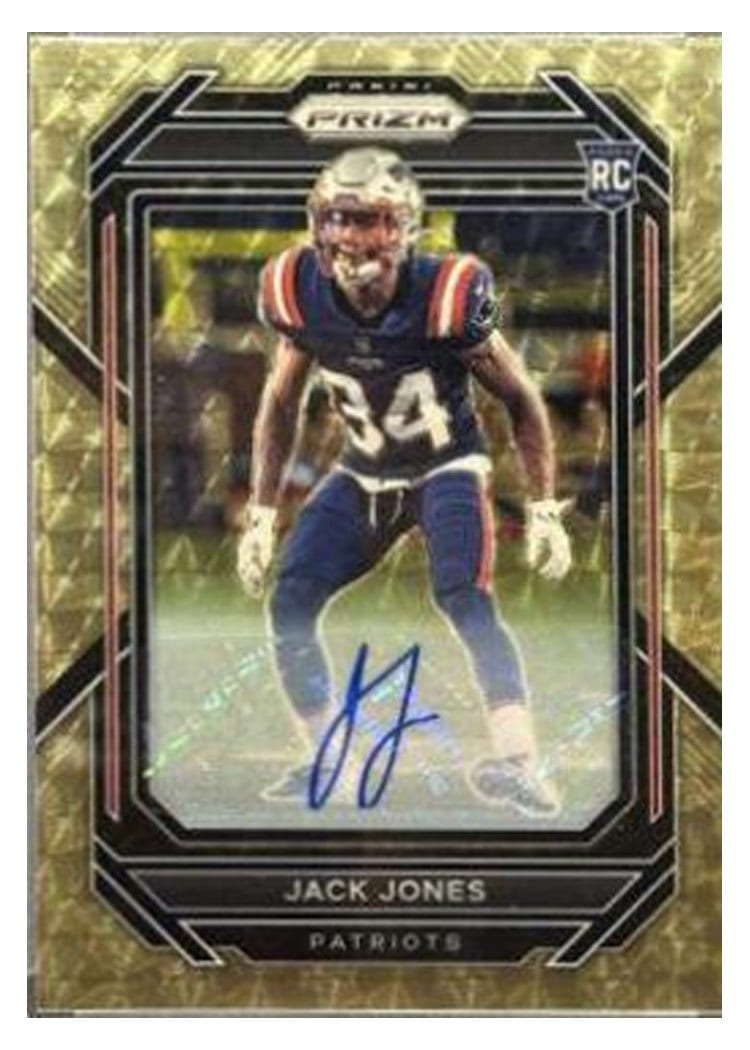 2022 Panini Prizm Base Set Jack Jones Autograph Gold Vinyl #395 card