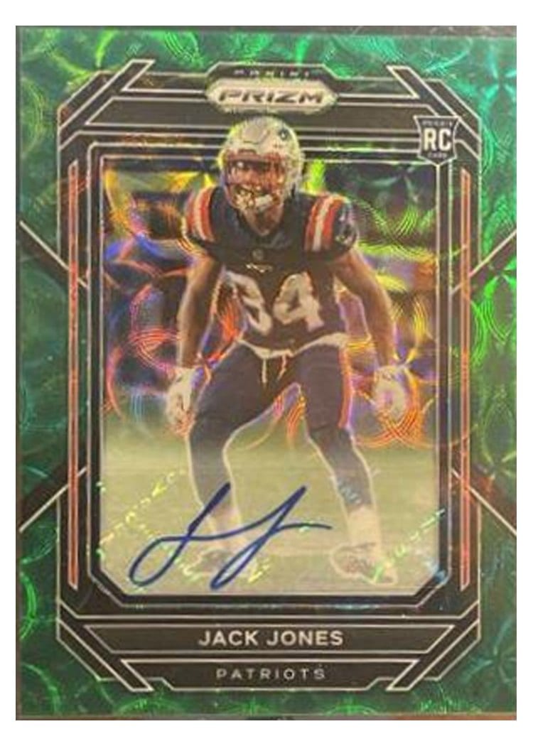 2022 Panini Prizm Base Set Jack Jones Autograph Green Scope #395 card