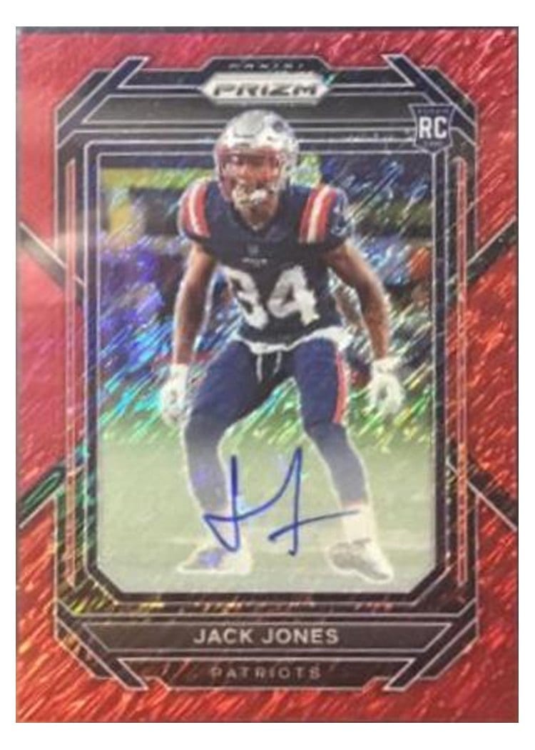 2022 Panini Prizm Base Set Jack Jones Autograph Red Shimmer #395 card
