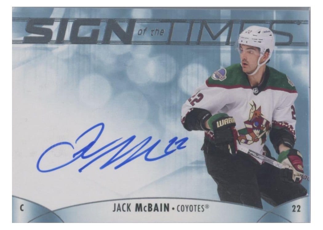 2023-24 SP Authentic Sign of the Times Auto Jack McBain #SOTT-MJ card