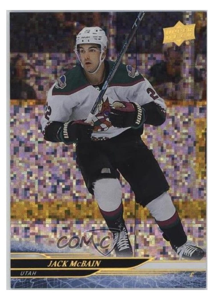 2024-25 Upper Deck Base Set Jack McBain Speckled Rainbow #13 card