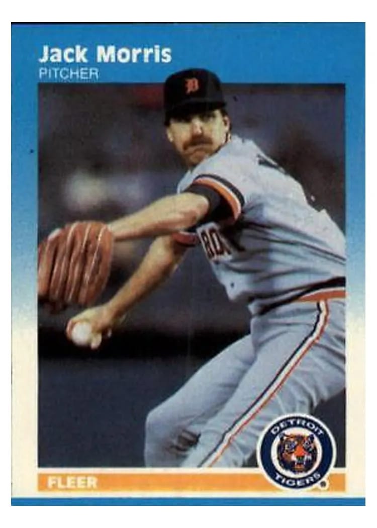 1987 Fleer Mini Jack Morris #70 card