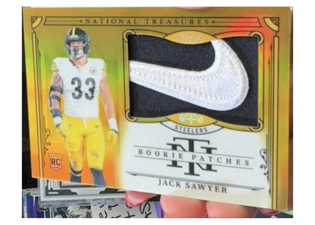 2025 Panini National Treasures Rookie Patches Premium Jack Sawyer #217 card