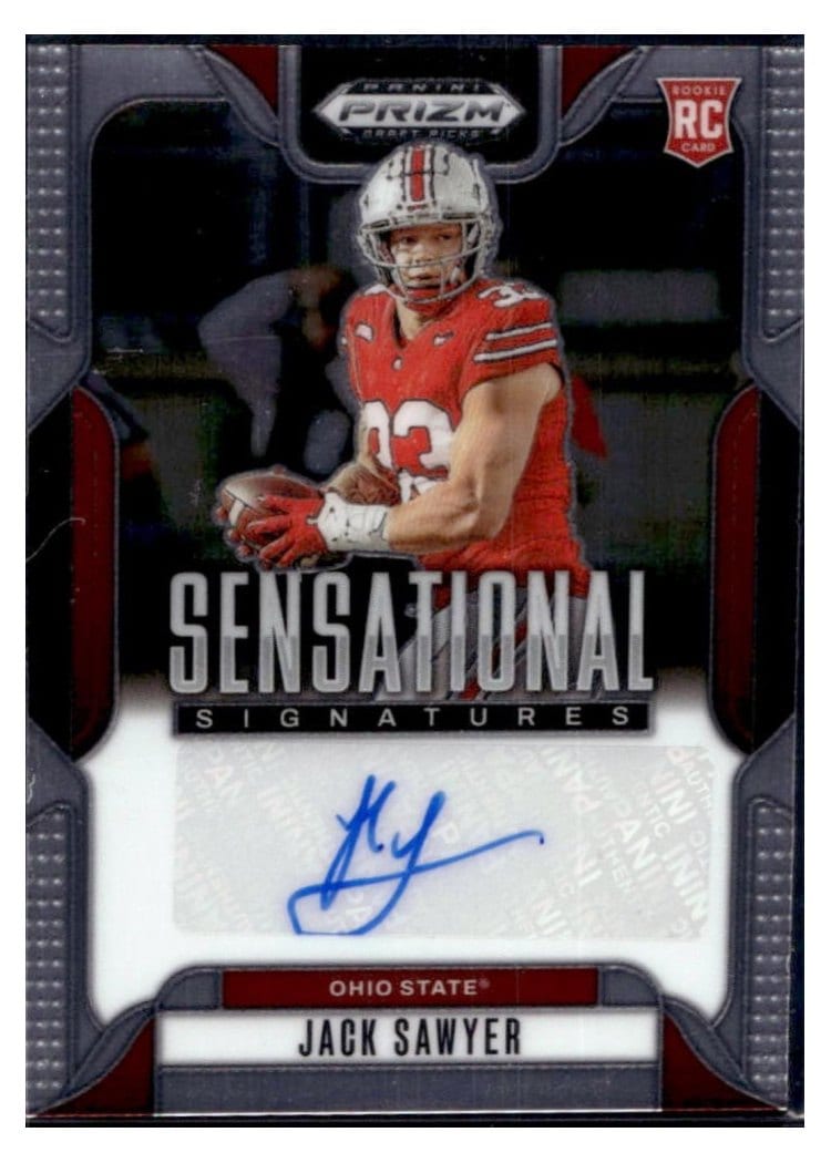 2025 Panini Prizm Draft Picks Sensational Signatures Jack Sawyer #3 card