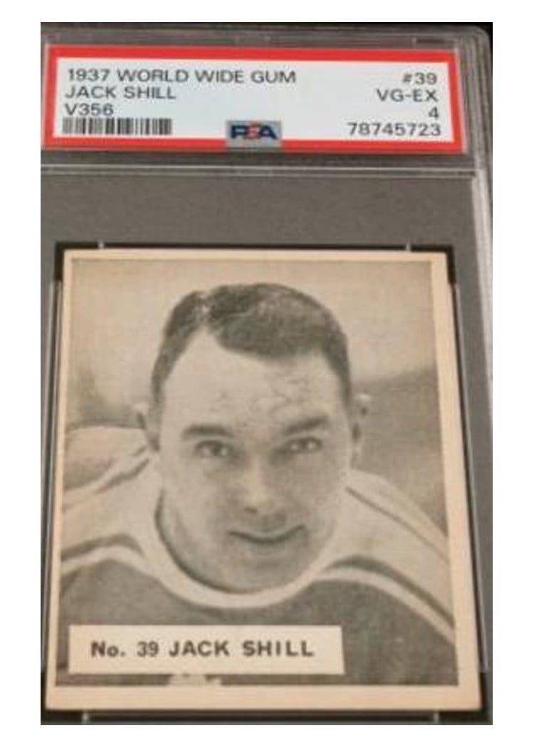 1937 V356 World Wide Gum Jack Shill #39 card