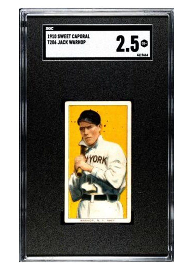 1909 T206 Sweet Caporal 350 Factory 25 Jack Warhop card
