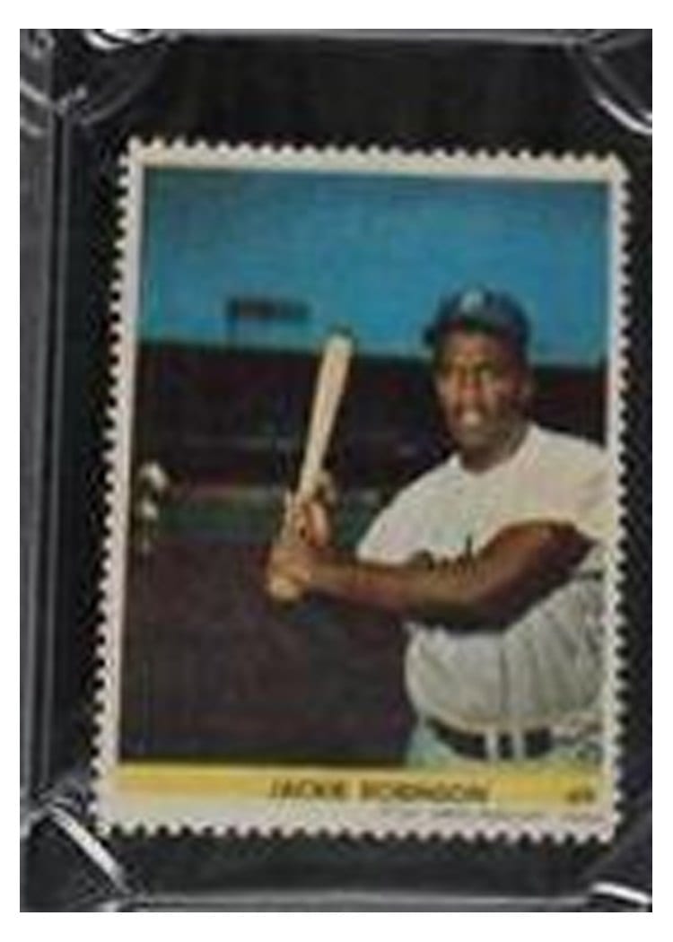 1949 Eureka Sportstamps Jackie Robinson #49 card