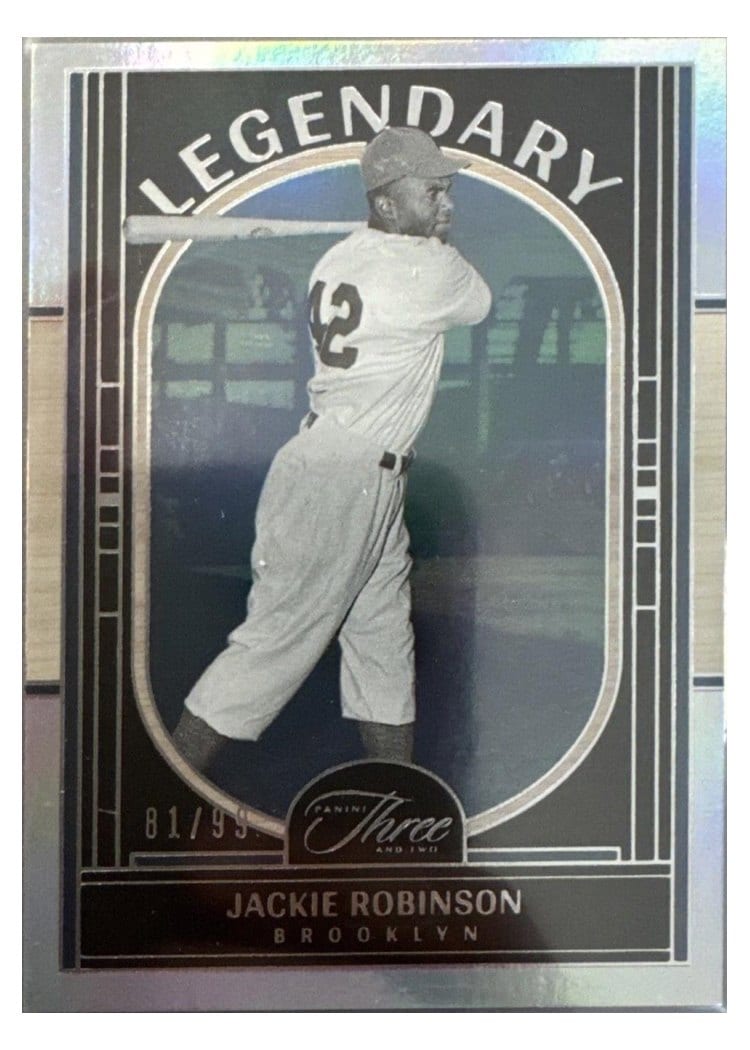 2024 Panini Three and Two Legendary Jackie Robinson #8 card