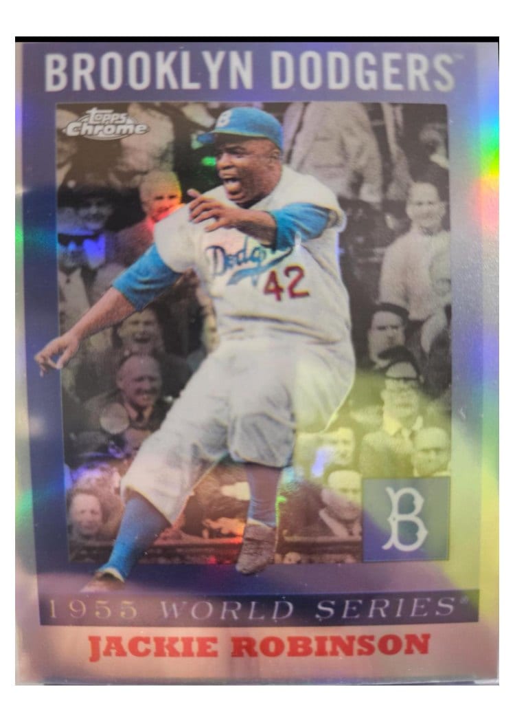 2025 Topps Chrome Platinum 1955 World Series Jackie Robinson #55WS-3 card