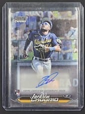 2024 Stadium Club Chrome Autographs Jackson Chourio #SCCA-JCH card