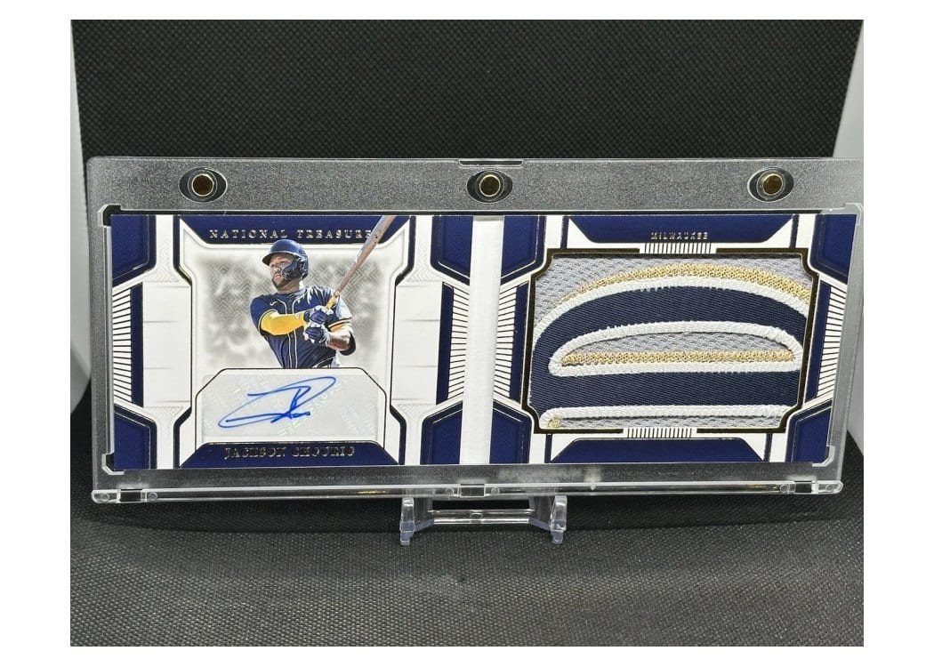 2025 Panini National Treasures Jumbo Material Signature Booklet Jackson Chourio #19 card