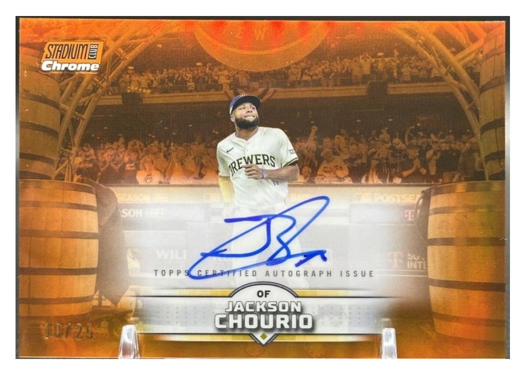2025 Stadium Club Chrome Autographs Jackson Chourio #SCCA-JC card