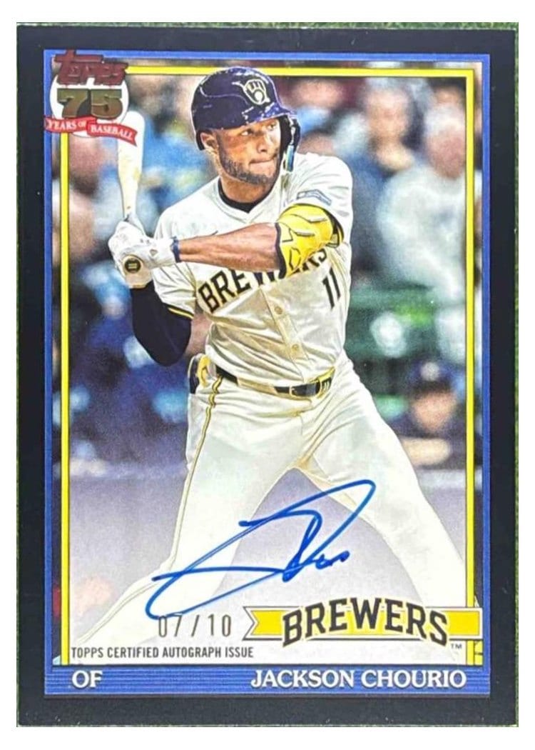 2026 Topps 1991 Topps Autographs Jackson Chourio Black #91A-JC card
