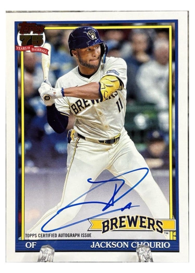 2026 Topps 1991 Topps Autographs Jackson Chourio #91A-JC card