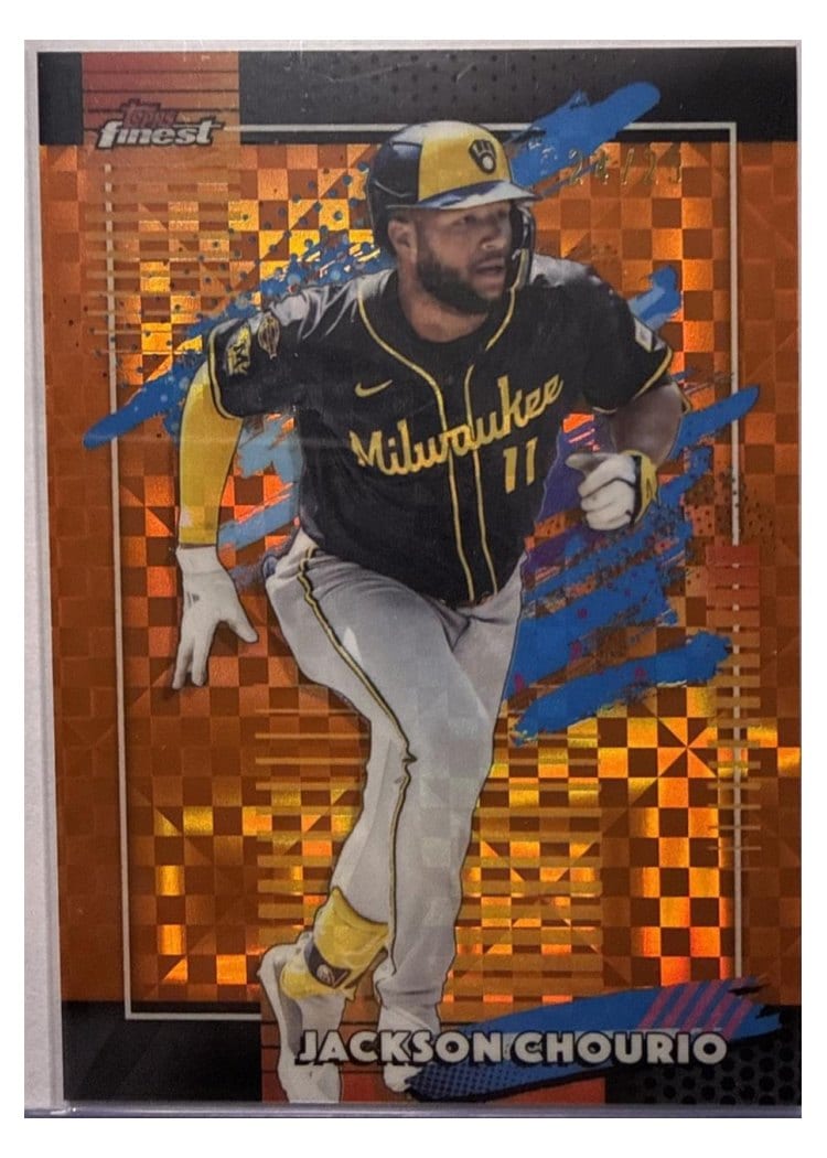2026 Topps Finest Jackson Chourio Orange X-Fractor #175 card