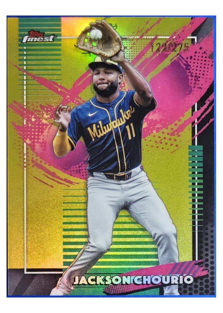 2026 Topps Finest Jackson Chourio Yellow Refractor #248 card