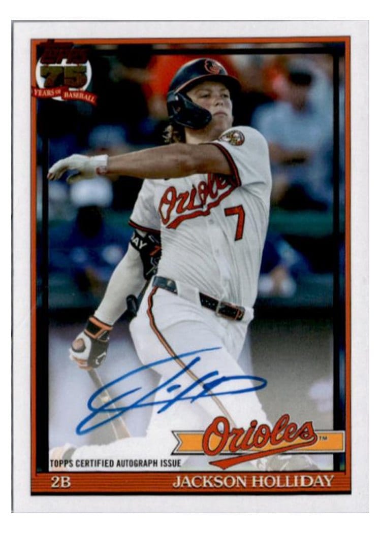 2026 Topps 1991 Topps Autographs Jackson Holliday #91A-JH card