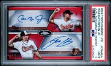 2024 Topps Chrome Update Dual Autograph Jackson Holliday / Cal Ripken Jr. #CDA-RJH card