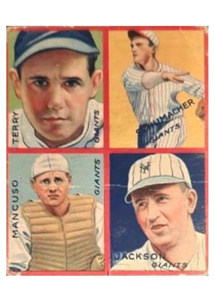 1935 Goudey 4 in 1 Jackson, Mancuso, Schumacher, Terry #4B card