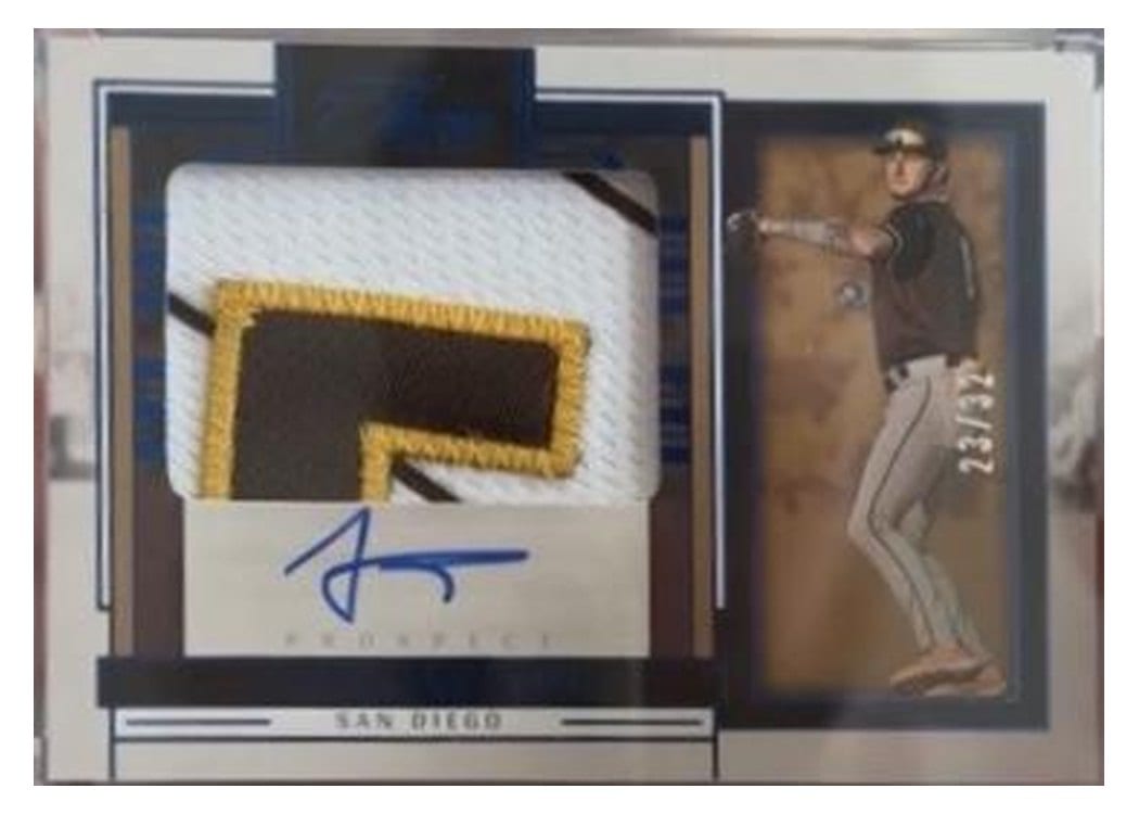 2024 Panini Three and Two Lone Star Signatures Swatches Jackson Merrill #5 card
