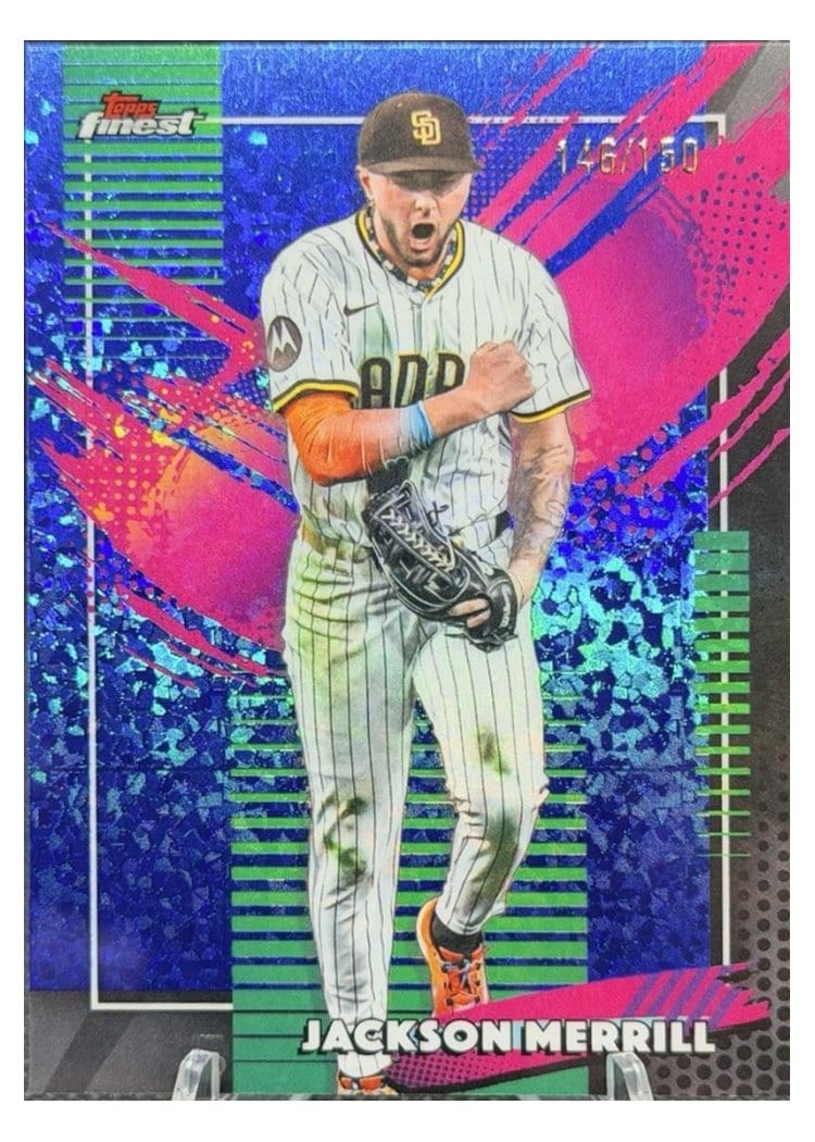 2026 Topps Finest Jackson Merrill Blue Mini Diamond Refractor #283 card
