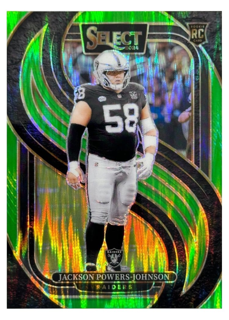 2024 Panini Select Base Set Jackson Powers-Johnson Neon Green Prizm Shock #148 card