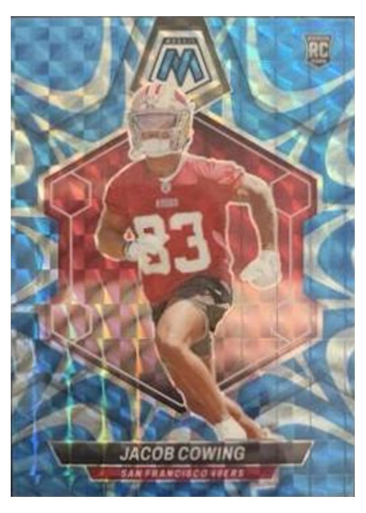 2024 Panini Mosaic Base Set Jacob Cowing Blue Reactive #390 card