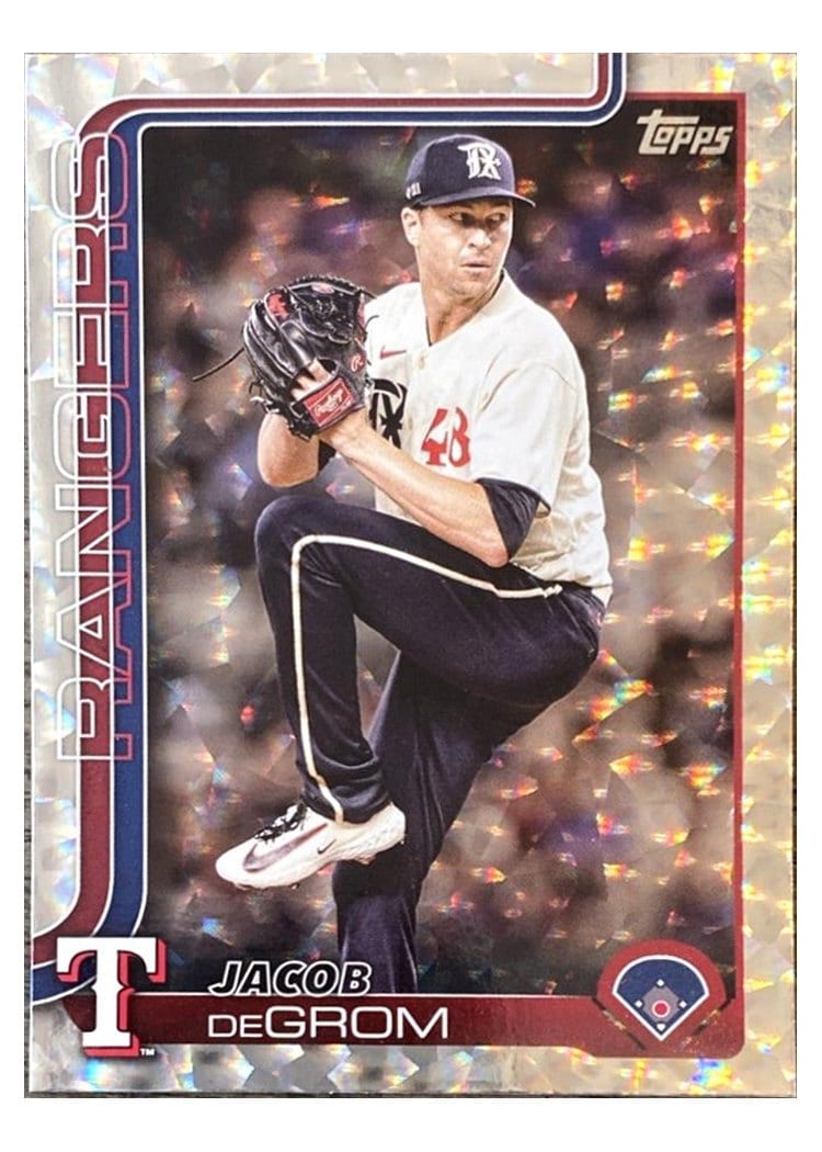 2025 Topps Base Set Jacob deGrom Silver Cracked #208 card