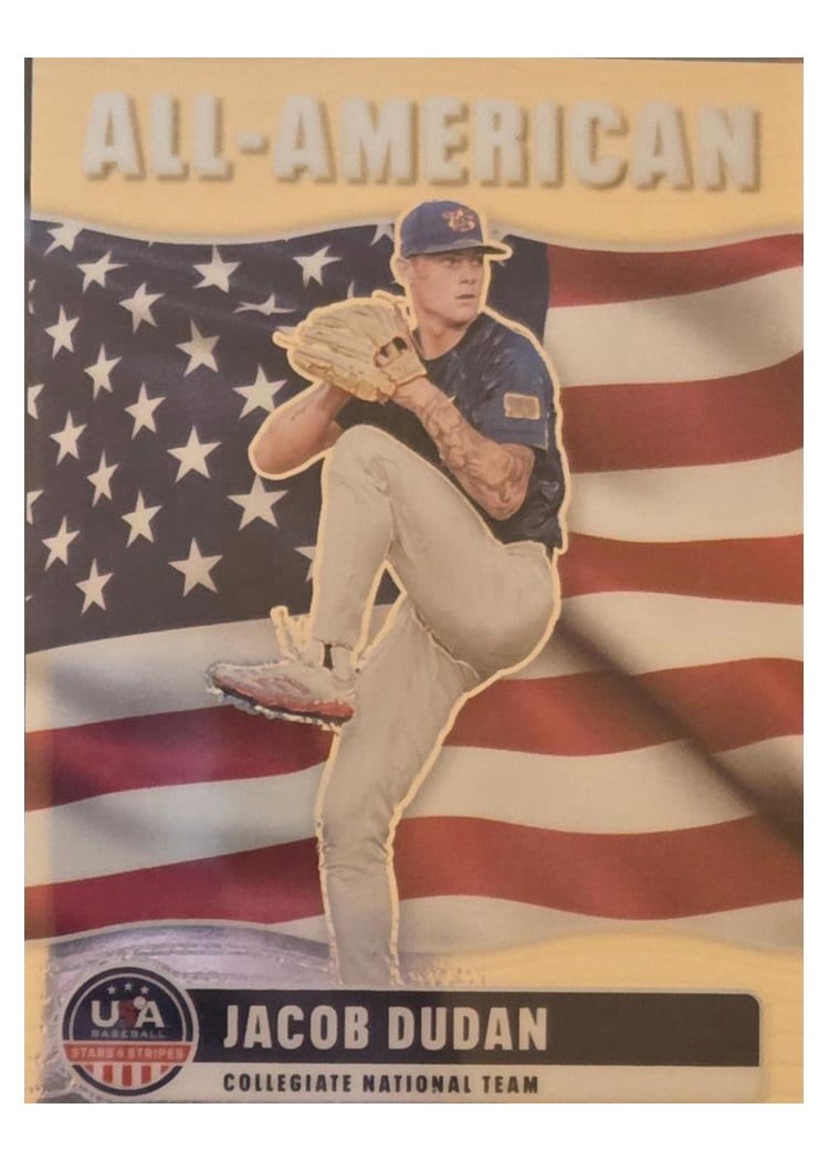 2026 Panini Stars & Stripes Prizm All-American (Collegiate) Jacob Dudan #12 card