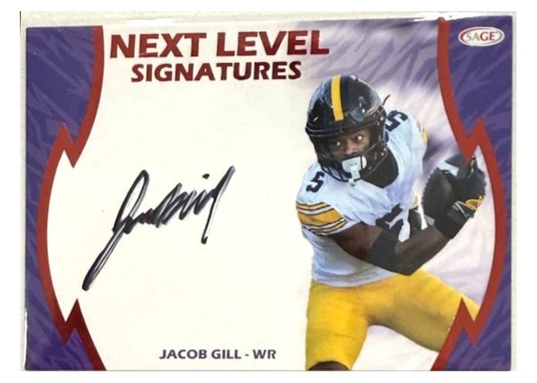 2026 SAGE Football Next Level Signatures Jacob Gill #NLS-JG card