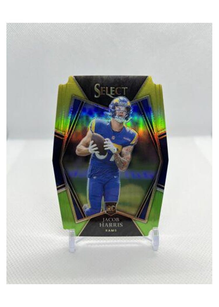 2021 Panini Select Base Set Jacob Harris Green and Yellow Die Cut #180 card