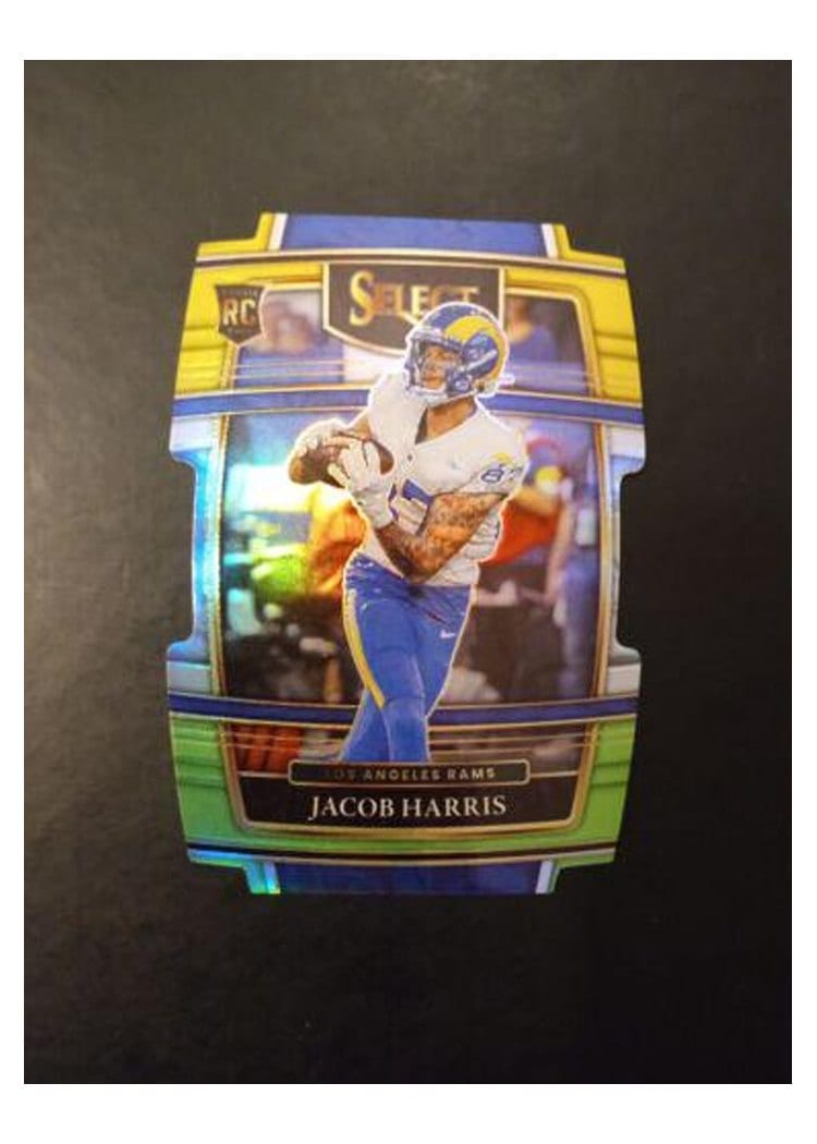 2021 Panini Select Base Set Jacob Harris Green and Yellow Die Cut #80 card