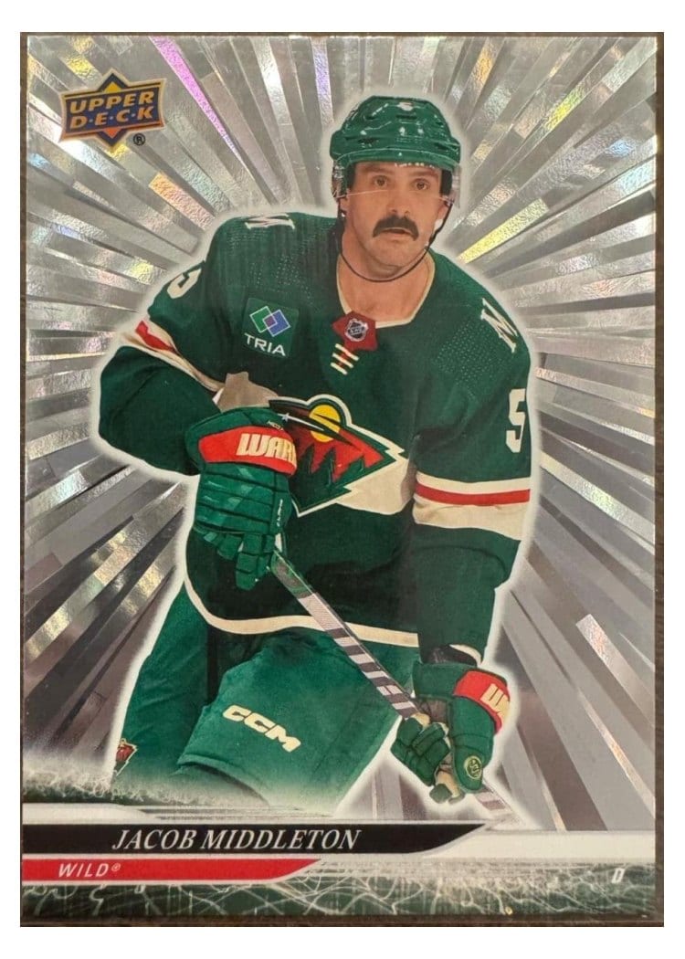 2024-25 Upper Deck Base Set Jacob Middleton Outburst Silver #335 card