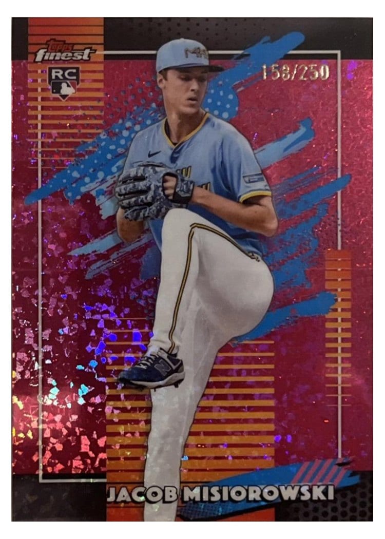 2026 Topps Finest Jacob Misiorowski Pink Mini Diamond Refractor #196 card