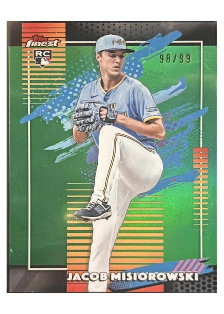 2026 Topps Finest Jacob Misiorowski Green Refractor #196 card