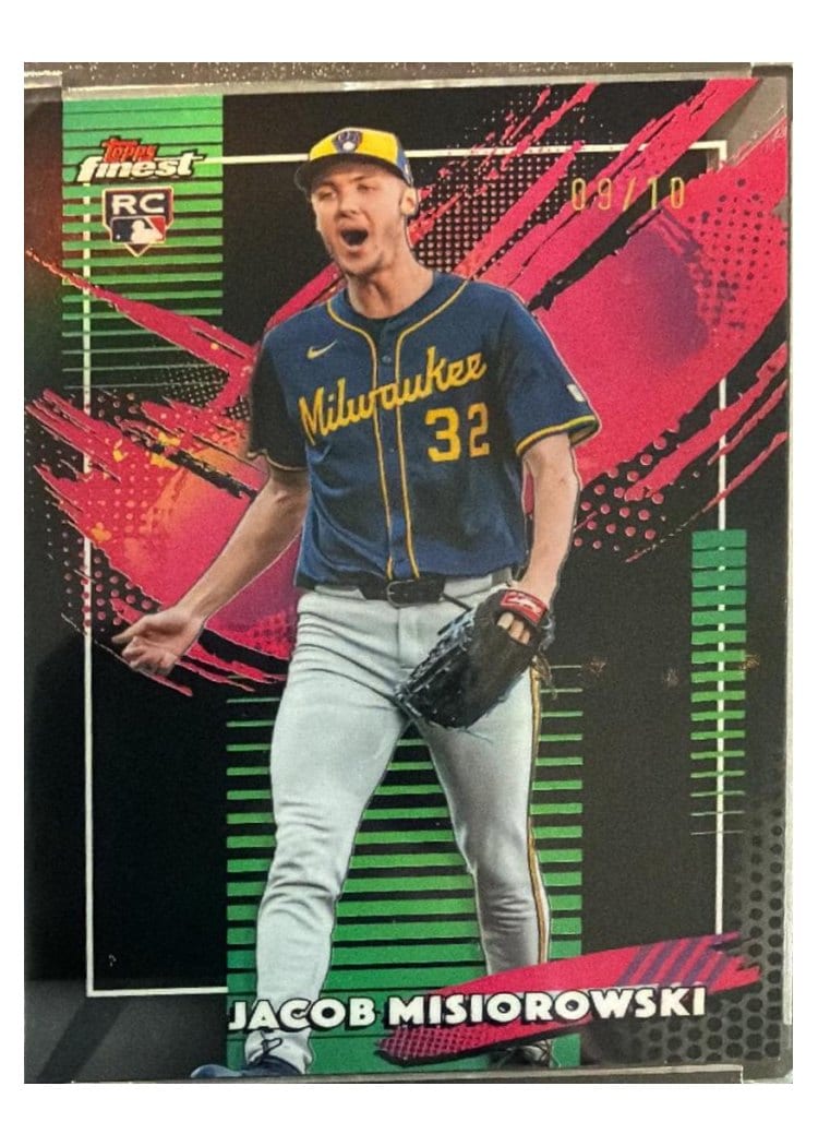 2026 Topps Finest Jacob Misiorowski Black Refractor #218 card