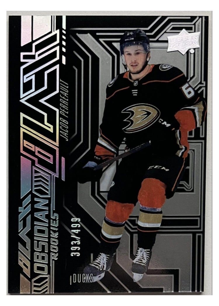 2022-23 SPx UD Black Obsidian Rookies Jacob Perreault #OR-21 card
