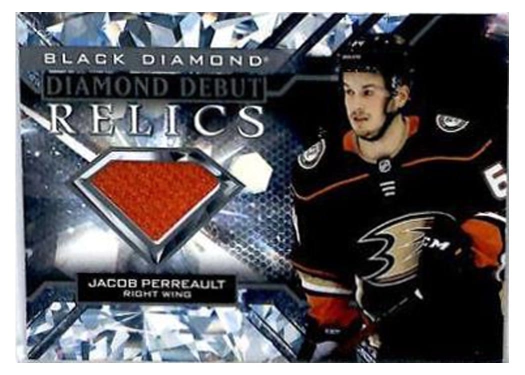 2022-23 Upper Deck Black Diamond Diamond Debut Relics Jacob Perreault #DD-JP card