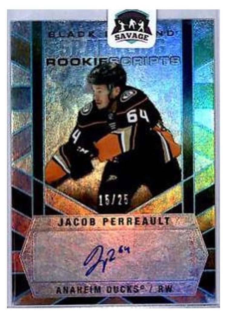 2022-23 Upper Deck Black Diamond Sparkling Rookie Scripts Jacob Perreault #SCR-JP card