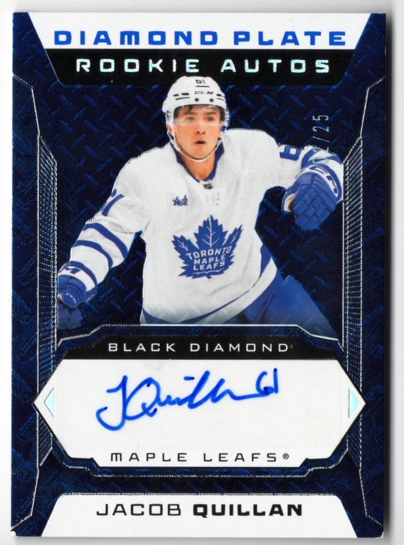 2025-26 Upper Deck Black Diamond Diamond Plate Rookie Auto Jacob Quillan #DPR-JQ card