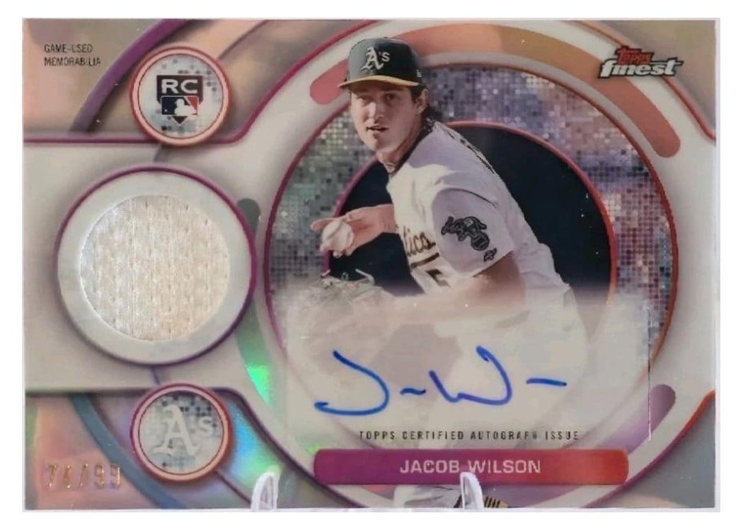 2025 Finest Rookie Autograph Relics Jacob Wilson #RAJR-JWI card