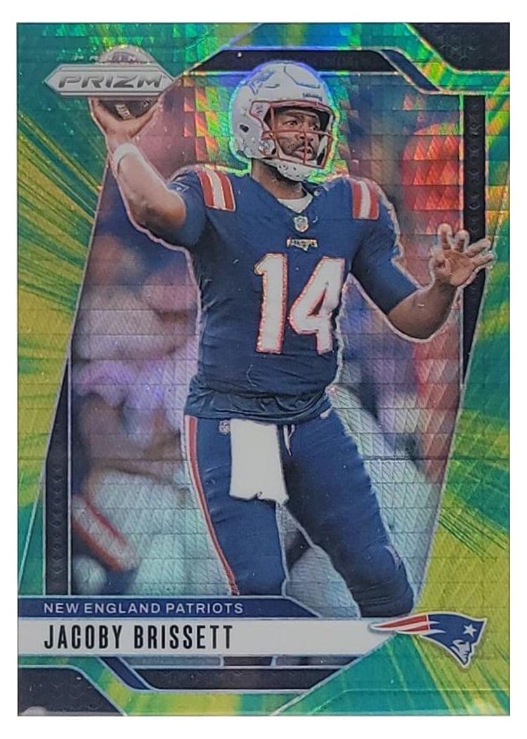 2024 Panini Prizm Base Set Jacoby Brissett Hyper #194 card
