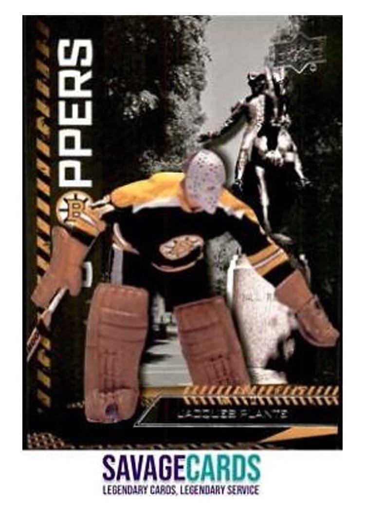 2023-24 Upper Deck Boston Bruins Centennial Stoppers Jacques Plante #ST-13 card