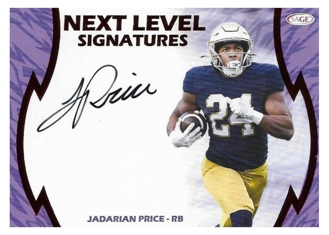 2026 SAGE Football Next Level Signatures Jadarian Price #NLS-JP card