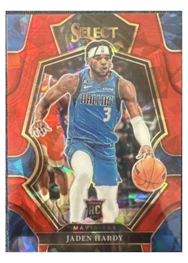 2022-23 Panini Select Base Set Jaden Hardy Blue Cracked Ice Prizm #174 card