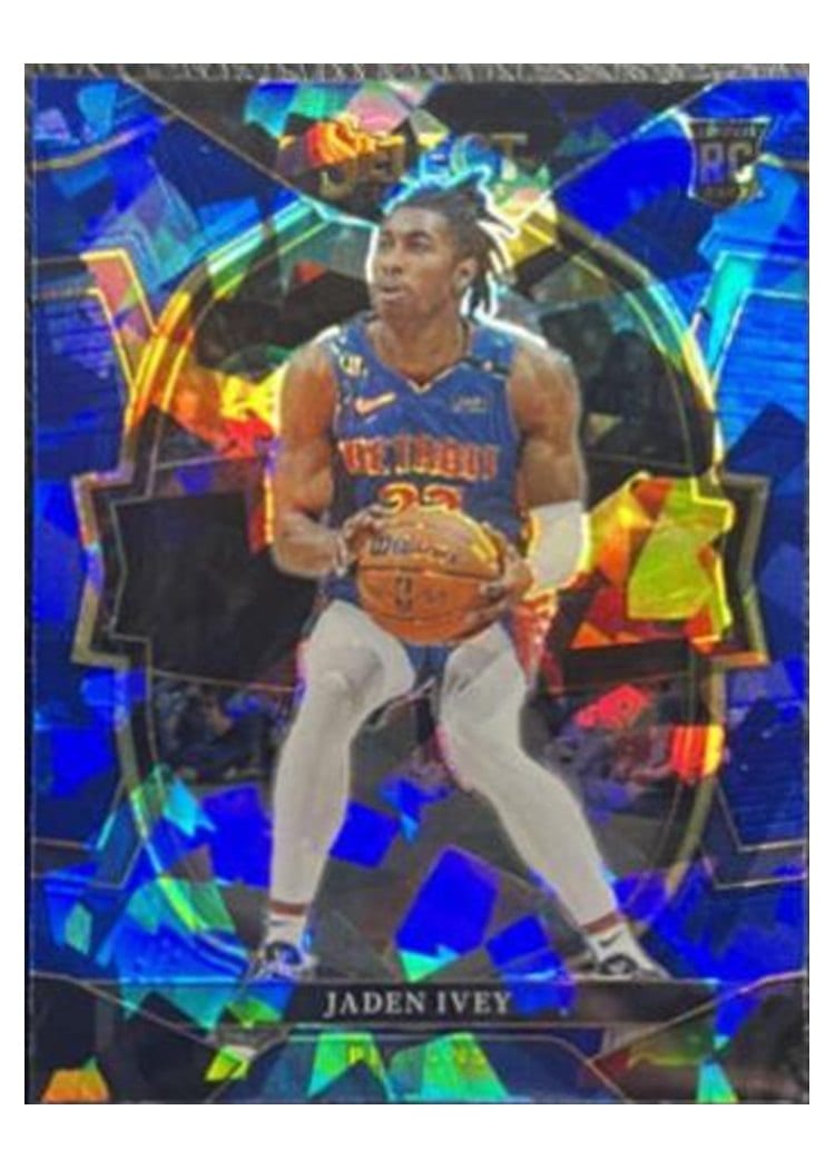 2022-23 Panini Select Base Set Jaden Ivey Blue Cracked Ice Prizm #178 card